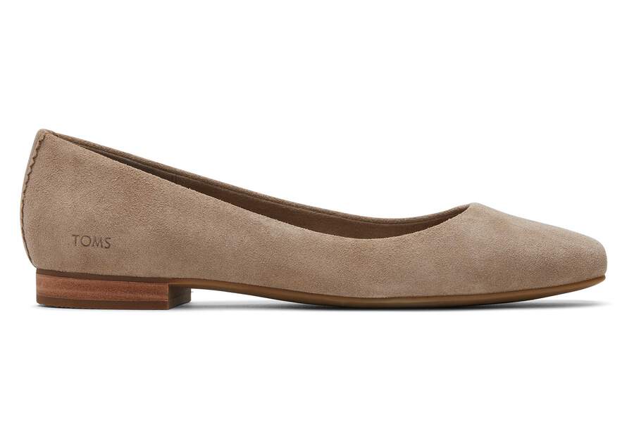 Briella Taupe Suede Flat